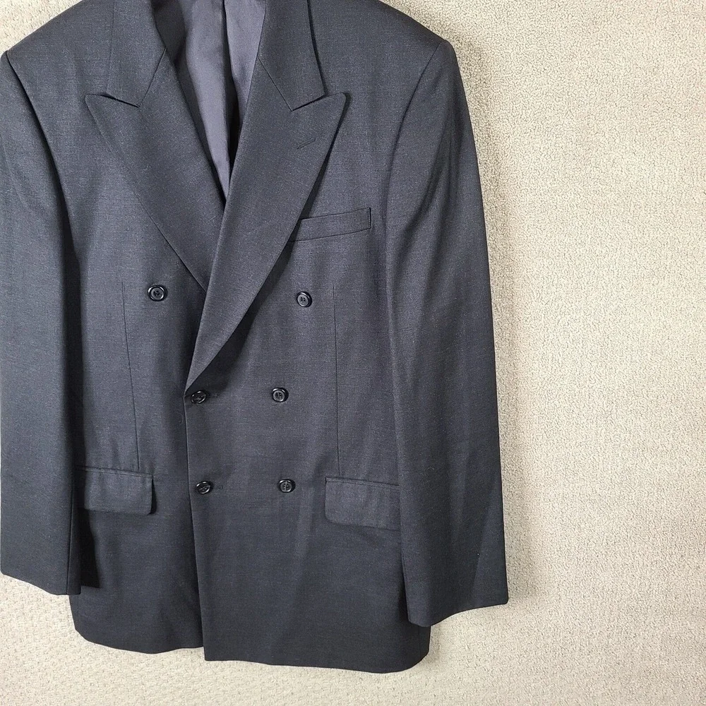 Joseph & Feiss International Jacket Men 42L Gray Blazer‎ Wool Double Breasted
